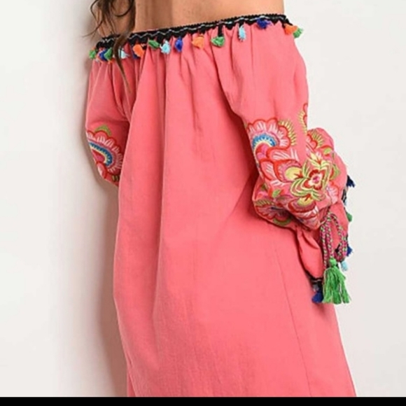 Brand NEW Adorable 🌈 tassle and embroidered dress - Picture 2 of 3